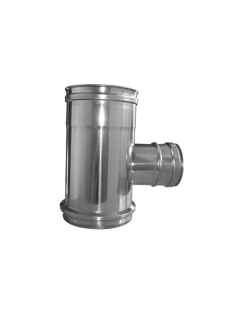 INOX-INOX TE 90º CORTA ENTR.HEMBRA C/COLECTOR Y ABRAZADERA  REF.03010831RDW .. PELLET S Foto: 1177043129-0a7e_500